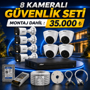 Dahua AHD 8 Kameralı Güvenlik Kamerası Seti Montaj Dahil 35.000 ₺